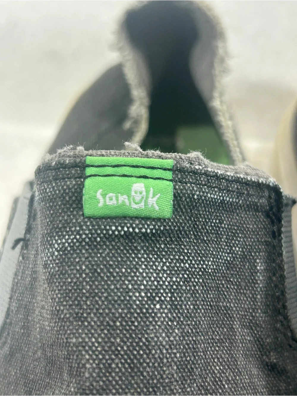 Sanuk Men’s Grey Canvas Slip-On Sidewalk Surfer Shoes Size 12